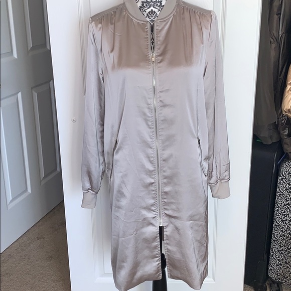 J.O.A. Satin Longline Bomber Jacket - Picture 9 of 16